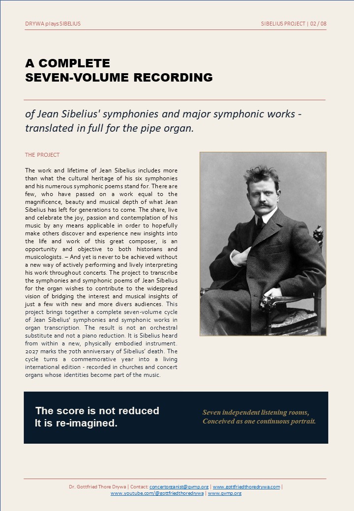 Page du projet Sibelius : une intégrale discographique en sept volumes